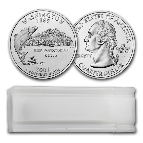 2007-P Washington Statehood Quarter 40-Coin Roll BU 2007-P Washington Statehood Quarter 40-Coin Roll BU
