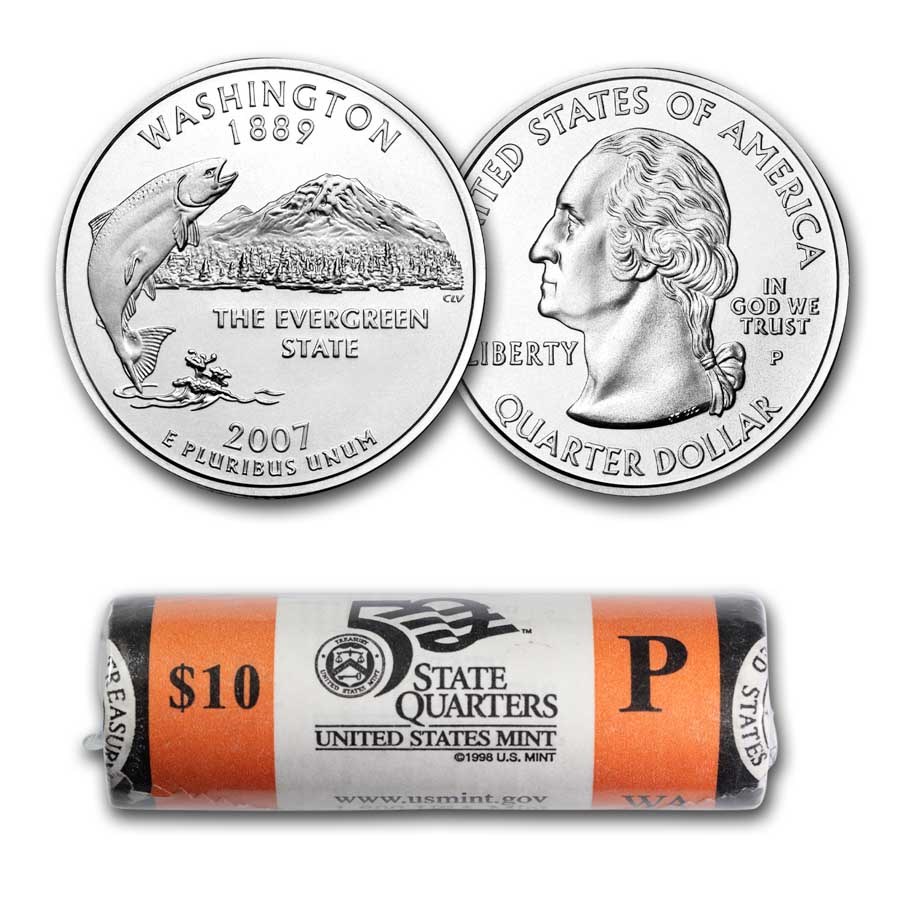 2007-P Washington Statehood Quarter 40-Coin Roll (Mint Wrapped)