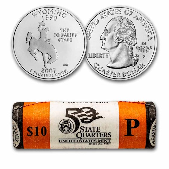 2007-P Wyoming Statehood Quarter 40-Coin Roll (Mint Wrapped) 2007-P Wyoming Statehood Quarter 40-Coin Roll (Mint Wrapped)