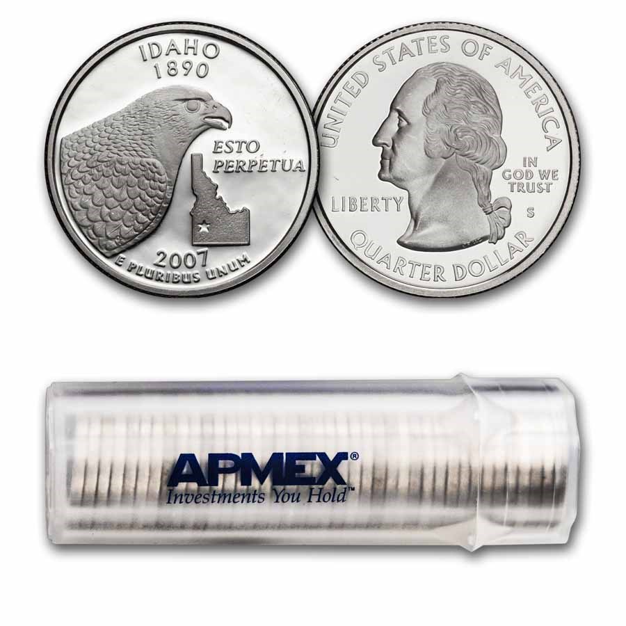 2007-S Idaho State Quarter Gem Proof 40-Coin Roll (Silver)