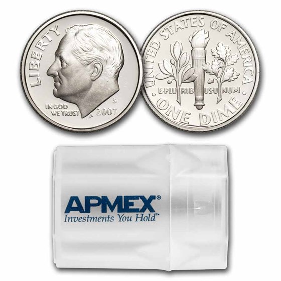 2007-S Roosevelt Dime 50-Coin Roll Proof (Silver)