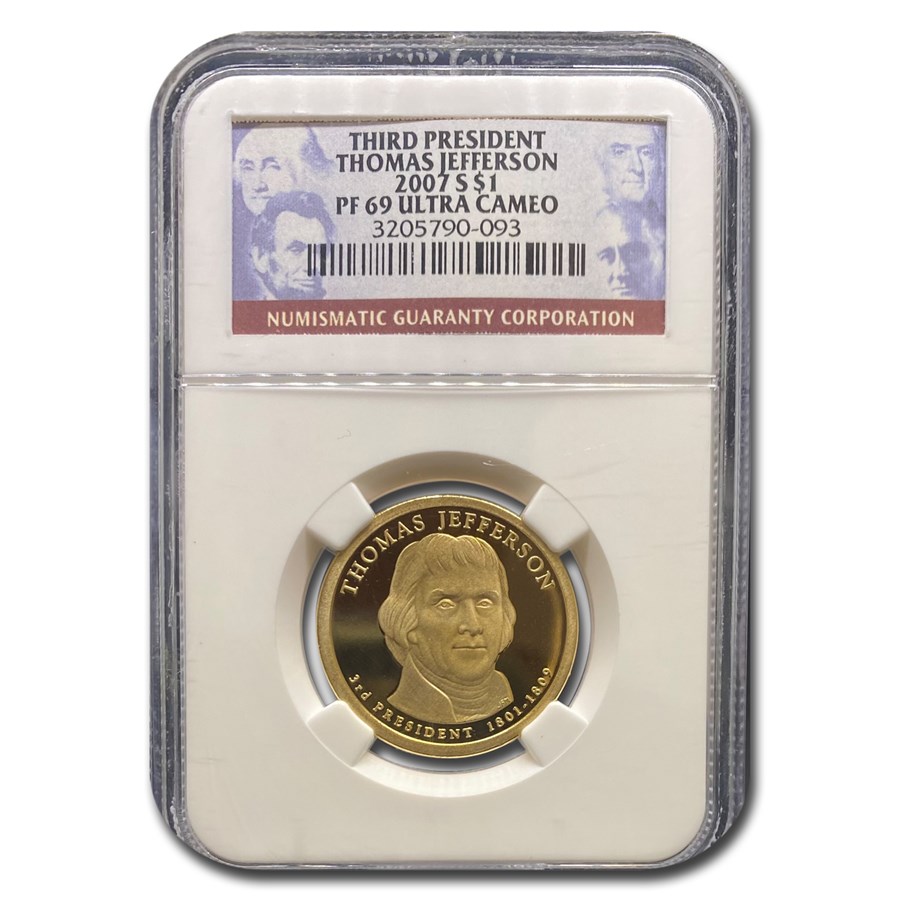 2007-S Thomas Jefferson Third President PF-69 Ultra Cameo NGC