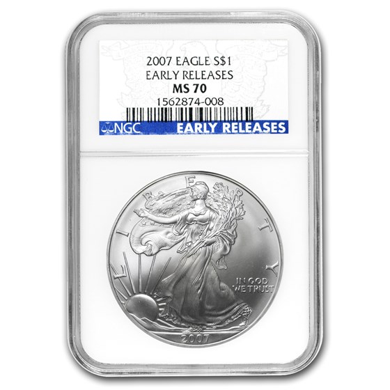 2007 Silver American Eagle MS-70 NGC (Early Releases) 2007 Silver American Eagle MS-70 NGC (Early Releases)