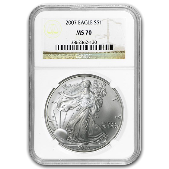 2007 Silver American Eagle MS-70 NGC 2007 Silver American Eagle MS-70 NGC