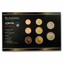 2007 Slovenia 1 Cent-2 Euro 8-Coin Euro Set BU