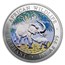 2007 Somalia 1 oz Silver African Elephant (Colorized)
