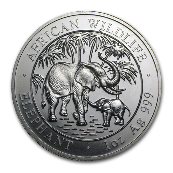 2007 Somalia 1 oz Silver Elephant BU