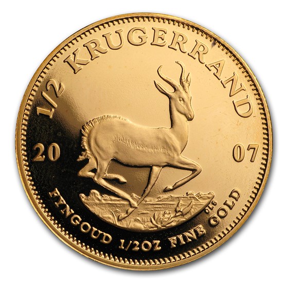 2007 South Africa 1/2 oz Proof Gold Krugerrand 2007 South Africa 1/2 oz Proof Gold Krugerrand