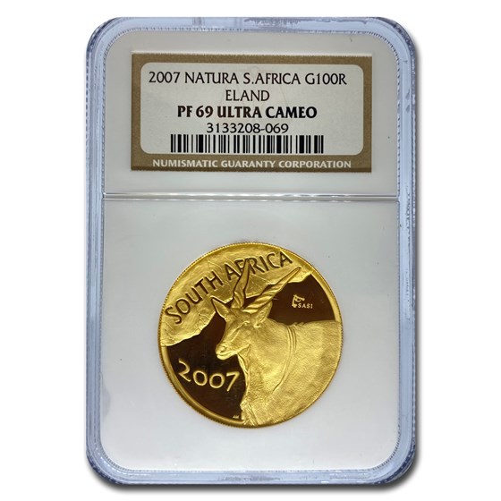 2007 South Africa 1 oz Gold Natura Eland PF-69 NGC 2007 South Africa 1 oz Gold Natura Eland PF-69 NGC
