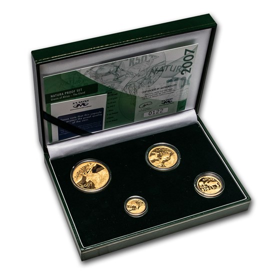 2007 South Africa 4-Coin Gold Natura Eland Proof Set 2007 South Africa 4-Coin Gold Natura Eland Proof Set