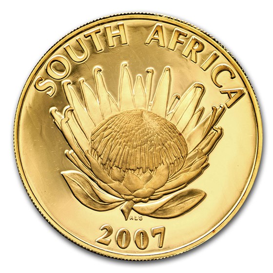 2007 South Africa Gold 25 Rand 1 oz Mandela/de Klerk Protea Proof 2007 South Africa Gold 25 Rand 1 oz Mandela/de Klerk Protea Proof