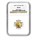 2007-W 1/10 oz Burnished American Gold Eagle MS-69 NGC