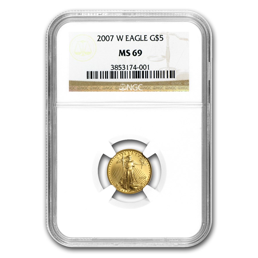 2007-W 1/10 oz Burnished American Gold Eagle MS-69 NGC