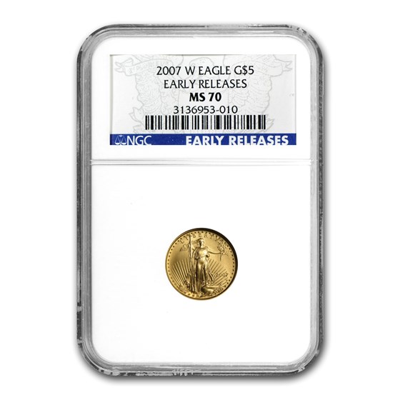 2007-W 1/10 oz Burnished American Gold Eagle MS-70 NGC (ER) 2007-W 1/10 oz Burnished American Gold Eagle MS-70 NGC (ER)