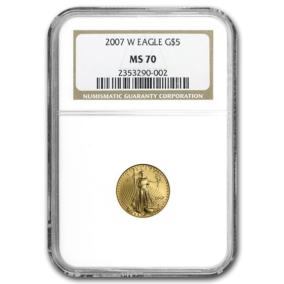 2007-W 1/10 oz Burnished American Gold Eagle MS-70 NGC