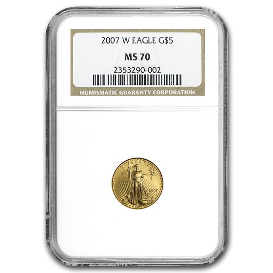 2007-W 1/10 oz Burnished American Gold Eagle MS-70 NGC 2007-W 1/10 oz Burnished American Gold Eagle MS-70 NGC