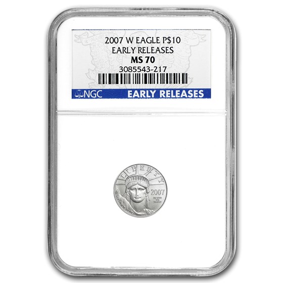 2007-W 1/10 oz Burnished American Platinum Eagle MS-70 NGC (ER)