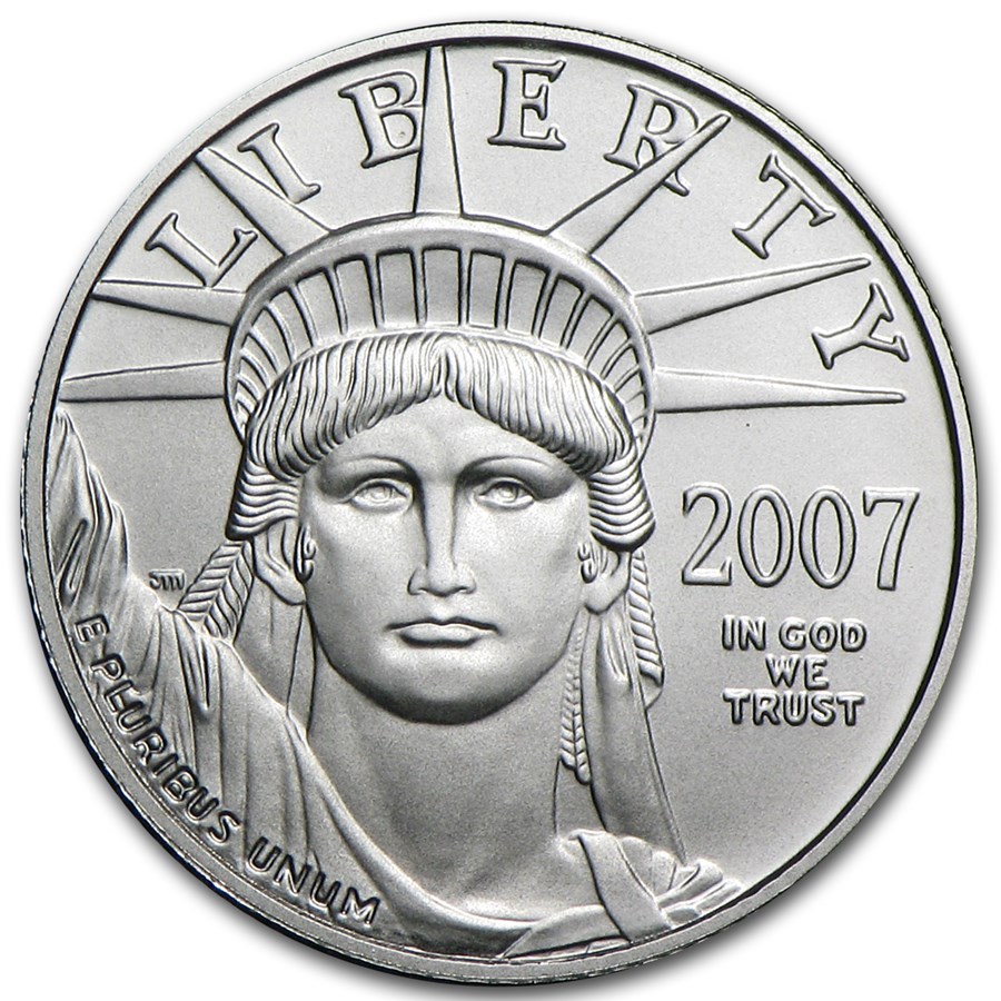 2007-W 1/10 oz Burnished American Platinum Eagle (w/Box & COA)