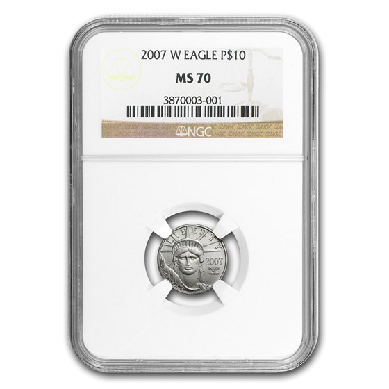 2007-W 1/10 oz Burnished Platinum American Eagle MS-70 NGC 2007-W 1/10 oz Burnished Platinum American Eagle MS-70 NGC