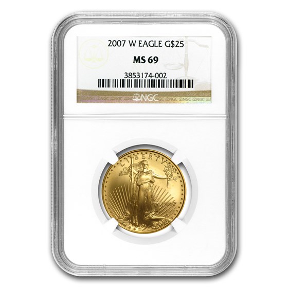 2007-W 1/2 oz Burnished American Gold Eagle MS-69 NGC