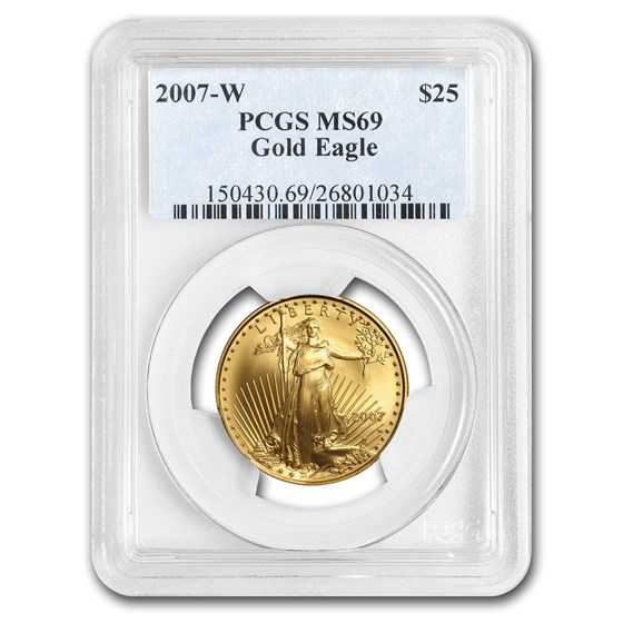 2007-W 1/2 oz Burnished American Gold Eagle MS-69 PCGS 2007-W 1/2 oz Burnished American Gold Eagle MS-69 PCGS