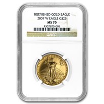 2007-W 1/2 oz Burnished American Gold Eagle MS-70 NGC
