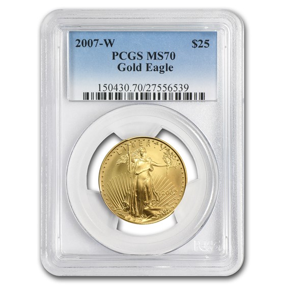 2007-W 1/2 oz Burnished American Gold Eagle MS/SP-70 PCGS 2007-W 1/2 oz Burnished American Gold Eagle MS/SP-70 PCGS