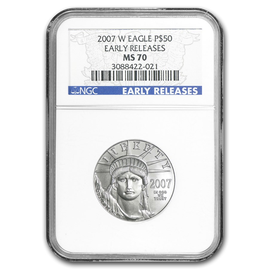 2007-W 1/2 oz Burnished American Platinum Eagle MS-70 NGC (ER)