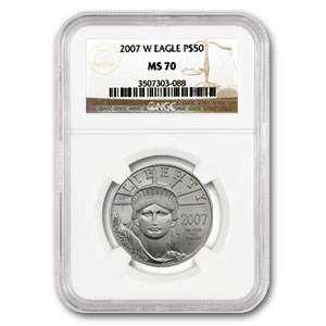 2007-W 1/2 oz Burnished American Platinum Eagle MS-70 NGC 2007-W 1/2 oz Burnished American Platinum Eagle MS-70 NGC