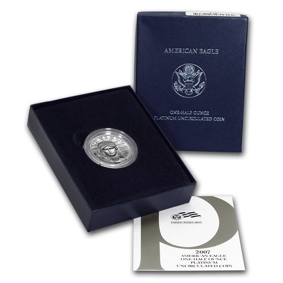 2007-W 1/2 oz Burnished American Platinum Eagle (w/Box & COA) 2007-W 1/2 oz Burnished American Platinum Eagle (w/Box & COA)