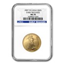 2007-W 1/2 oz Burnished Gold Eagle MS/SP-70 NGC (Early Release)