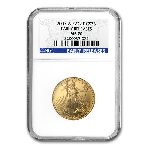 2007-W 1/2 oz Burnished Gold Eagle MS/SP-70 NGC (Early Release) 2007-W 1/2 oz Burnished Gold Eagle MS/SP-70 NGC (Early Release)
