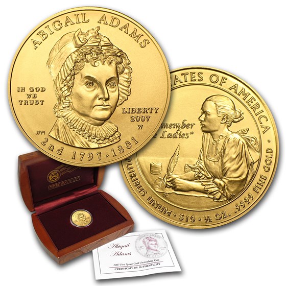 2007-W 1/2 oz Gold Abigail Adams BU (w/Box & COA) 2007-W 1/2 oz Gold Abigail Adams BU (w/Box & COA)