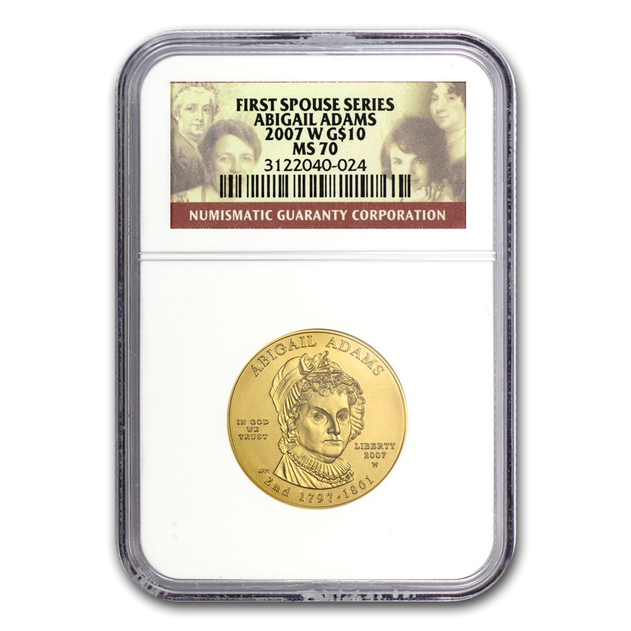 2007-W 1/2 oz Gold Abigail Adams MS-70 NGC