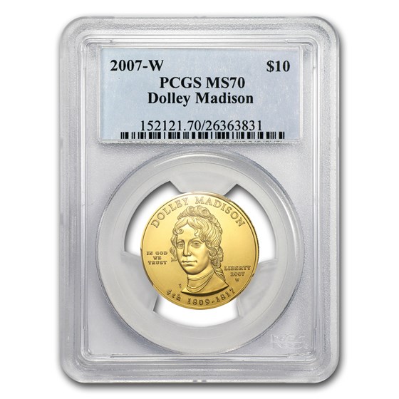 2007-W 1/2 oz Gold Dolley Madison MS-70 PCGS 2007-W 1/2 oz Gold Dolley Madison MS-70 PCGS