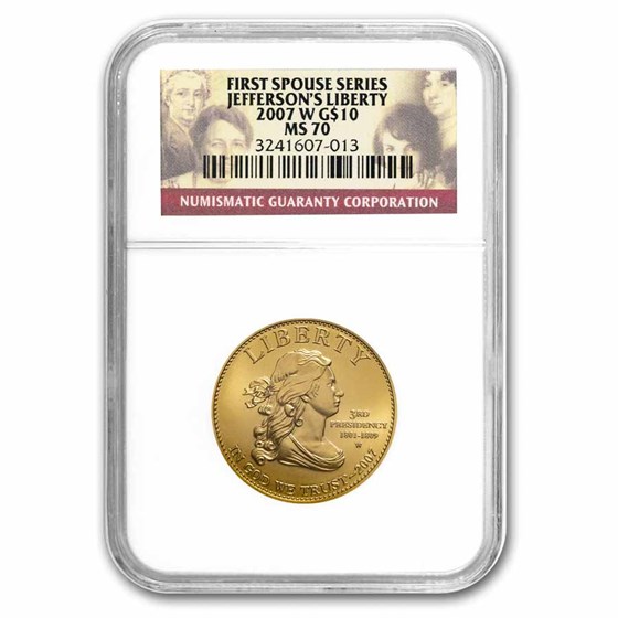 2007-W 1/2 oz Gold Jefferson's Liberty MS-70 NGC 2007-W 1/2 oz Gold Jefferson's Liberty MS-70 NGC
