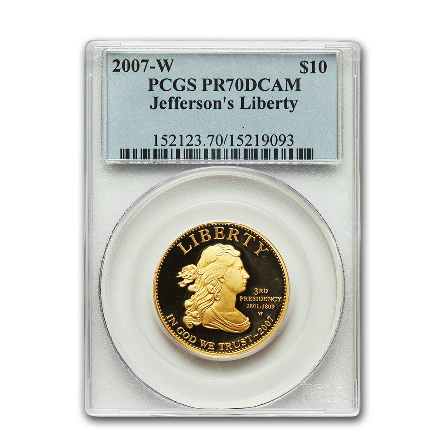2007-W 1/2 oz Gold Jefferson's Liberty PR-70 PCGS