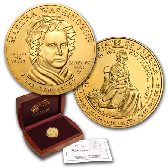 2007-W 1/2 oz Gold Martha Washington BU (w/Box & COA) 2007-W 1/2 oz Gold Martha Washington BU (w/Box & COA)