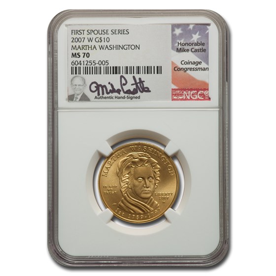 2007-W 1/2 oz Gold Martha Washington MS-70 NGC (Castle) 2007-W 1/2 oz Gold Martha Washington MS-70 NGC (Castle)