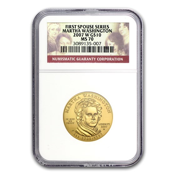 2007-W 1/2 oz Gold Martha Washington MS-70 NGC 2007-W 1/2 oz Gold Martha Washington MS-70 NGC