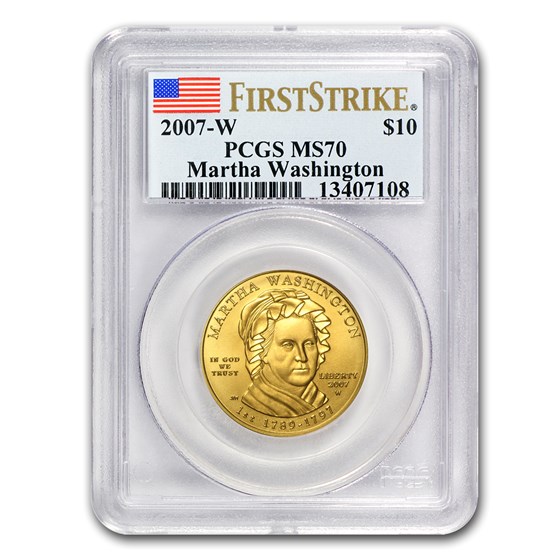 2007-W 1/2 oz Gold Martha Washington MS-70 PCGS (FirstStrike®) 2007-W 1/2 oz Gold Martha Washington MS-70 PCGS (FirstStrike®)