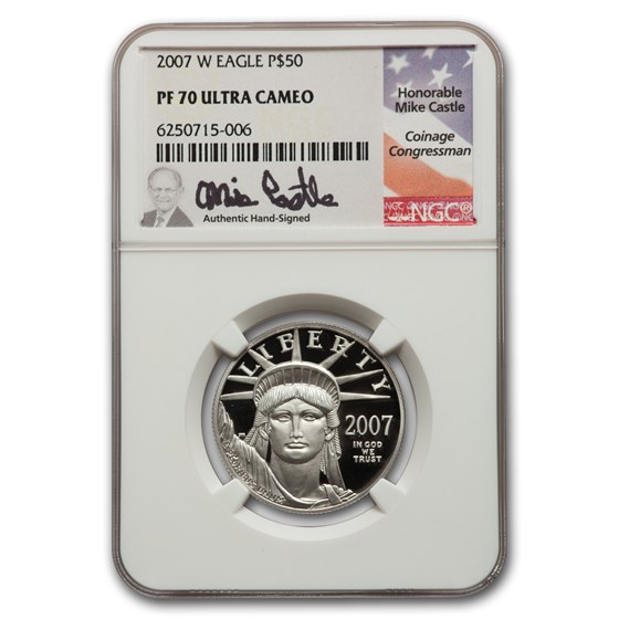 2007-W 1/2 oz Platinum American Eagle PF-70 NGC (Castle) 2007-W 1/2 oz Platinum American Eagle PF-70 NGC (Castle)