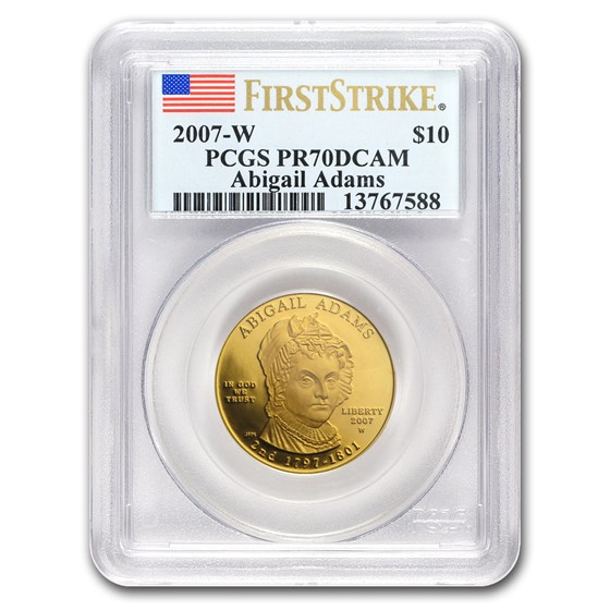 2007-W 1/2 oz Proof Gold Abigail Adams PR-70 PCGS (FS) 2007-W 1/2 oz Proof Gold Abigail Adams PR-70 PCGS (FS)
