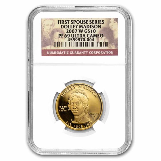2007-W 1/2 oz Proof Gold Dolley Madison PF-69 NGC 2007-W 1/2 oz Proof Gold Dolley Madison PF-69 NGC