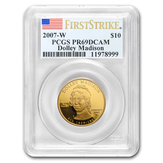 2007-W 1/2 oz Proof Gold Dolley Madison PR-69 PCGS (FS) 2007-W 1/2 oz Proof Gold Dolley Madison PR-69 PCGS (FS)