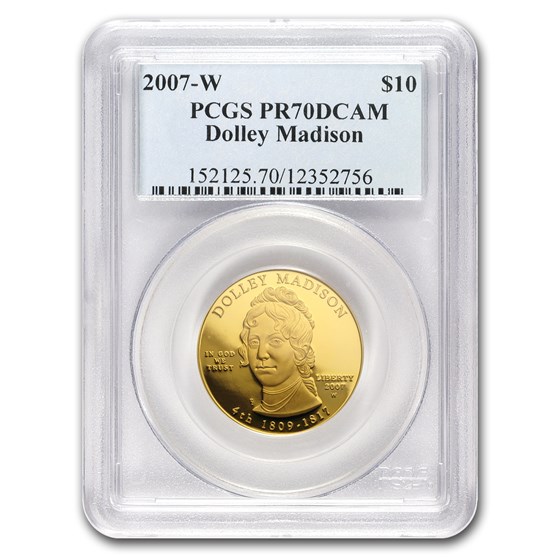 2007-W 1/2 oz Proof Gold Dolley Madison PR-70 PCGS