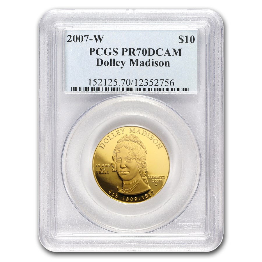 2007-W 1/2 oz Proof Gold Dolley Madison PR-70 PCGS