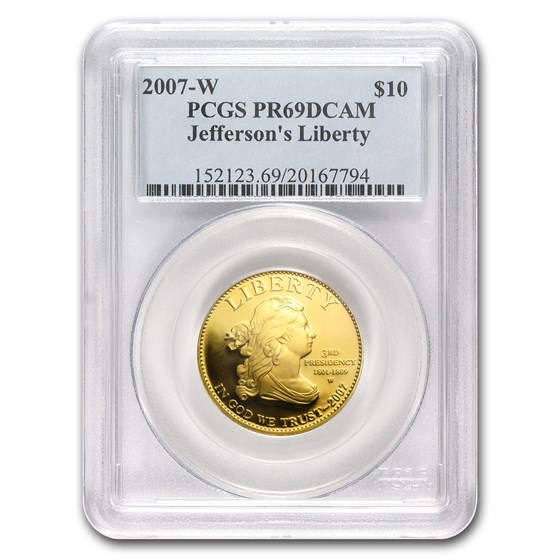 2007-W 1/2 oz Proof Gold Jefferson's Liberty PR-69 PCGS 2007-W 1/2 oz Proof Gold Jefferson's Liberty PR-69 PCGS