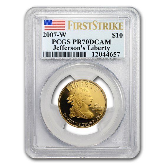 2007-W 1/2 oz Proof Gold Jefferson's Liberty PR-70 PCGS (FS) 2007-W 1/2 oz Proof Gold Jefferson's Liberty PR-70 PCGS (FS)