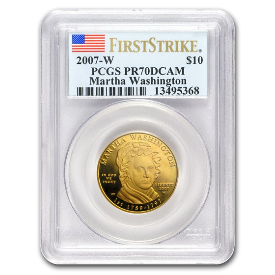 2007-W 1/2 oz Proof Gold Martha Washington PR-70 PCGS (FS) 2007-W 1/2 oz Proof Gold Martha Washington PR-70 PCGS (FS)
